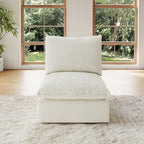Cloud Modular Sectional, Middle Waterproof High Backrest Sectional Sofas,Down Filled Modular Couch with Removable Washable Cover for Living Room,Cream White
